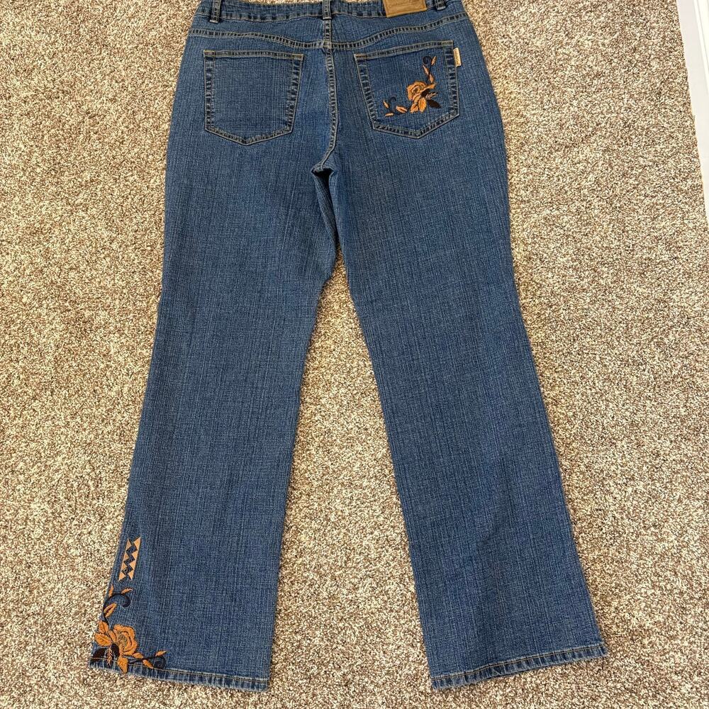 Y2K Coldwater Creek Embroidered Floral Bootcut Jeans Boho Western Denim 12 - Picture 2 of 11